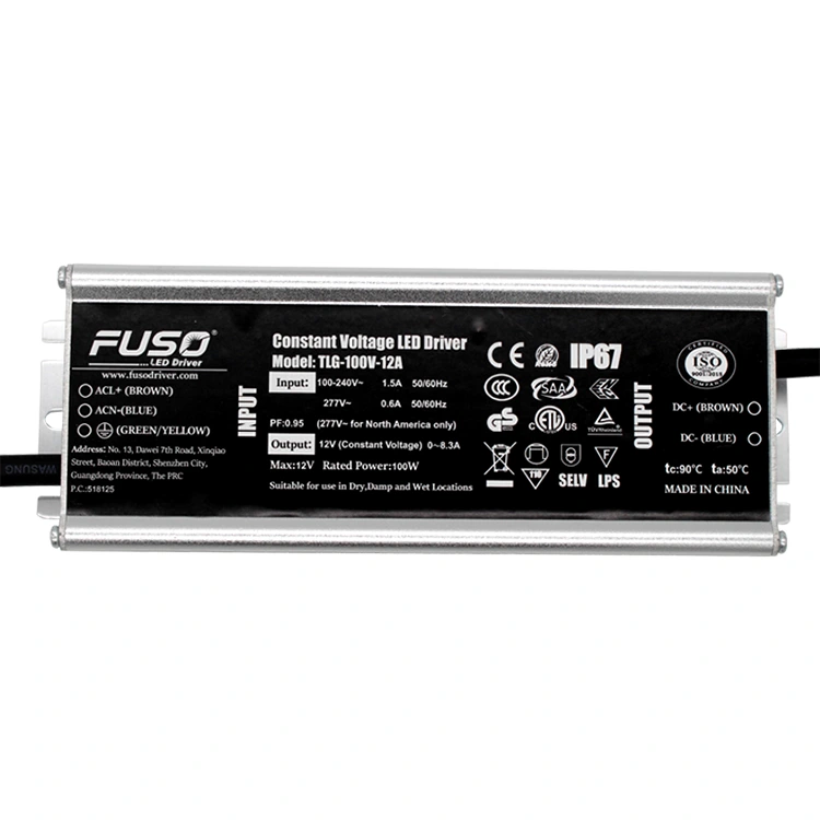 ไดร์เวอร์ LED แรงดันคงที่ PF 12v 100w สูง