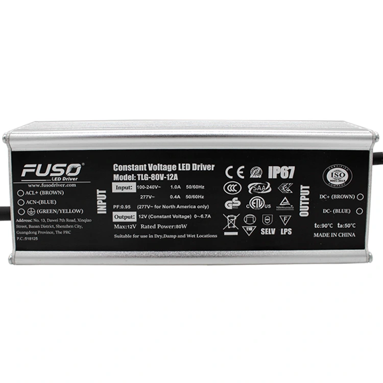 แหล่งจ่ายไฟ LED แรงดันคงที่ Pf 12v 80w สูง